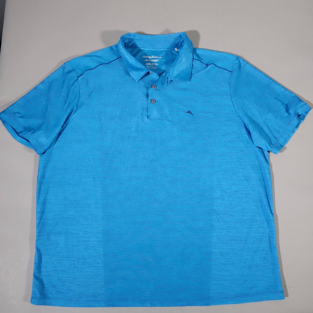 Tommy Bahama Polo Shirt Mens XXXL Blue IslandZone Space Dye‎ Performance